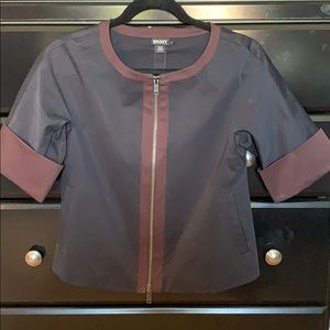 DKNY Short Sleeve Jacket, Navy Size 0